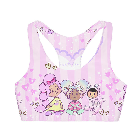 super kawaii Girls' Double Lined Seamless Sports Bra (AOP) health