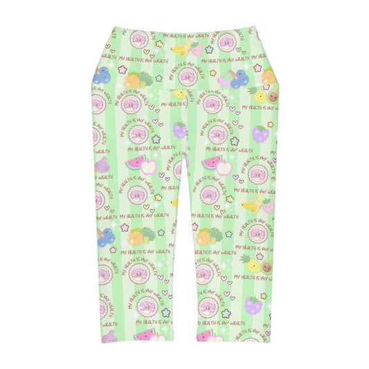 eat health Yoga Capri Leggings (AOP) health