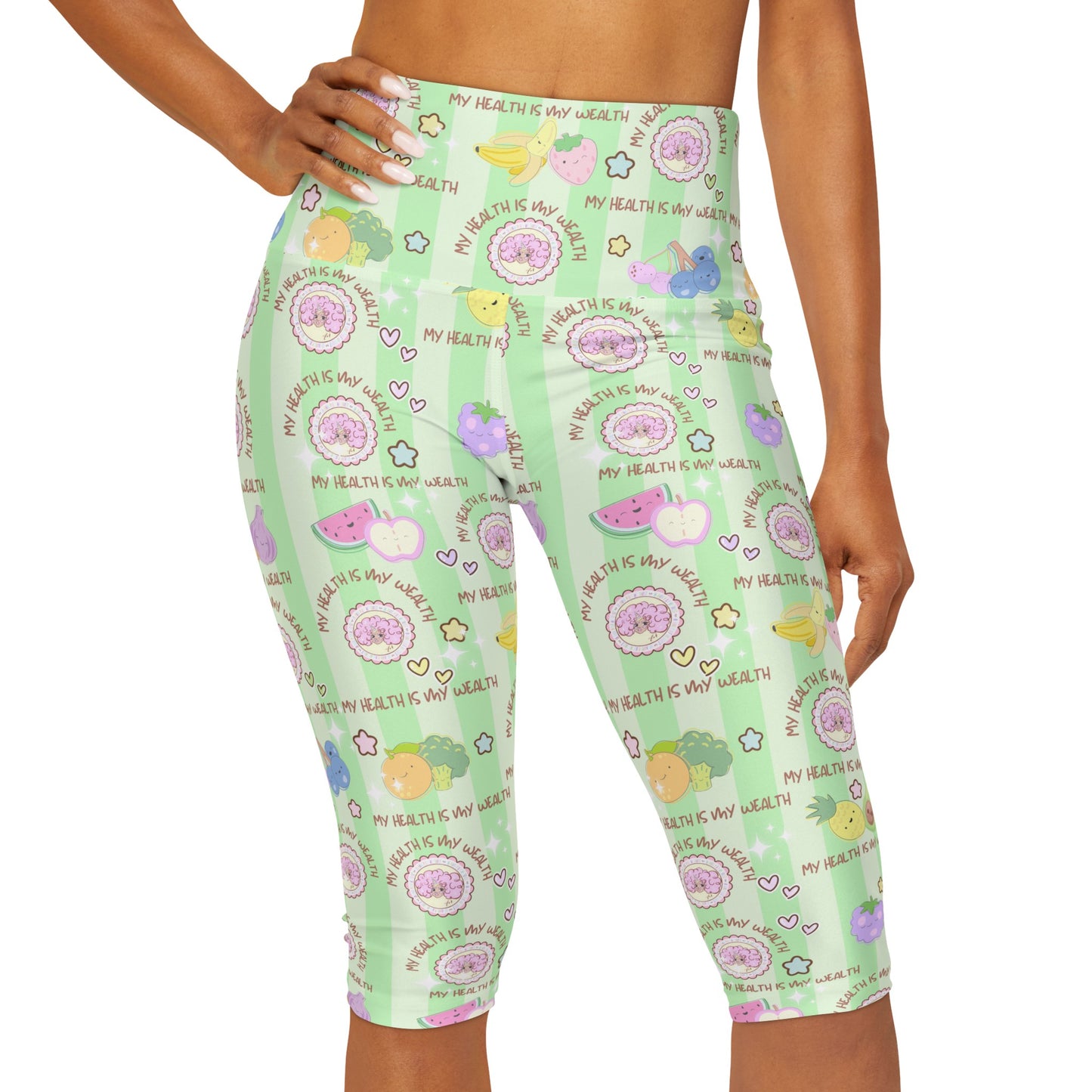 eat health Yoga Capri Leggings (AOP) health
