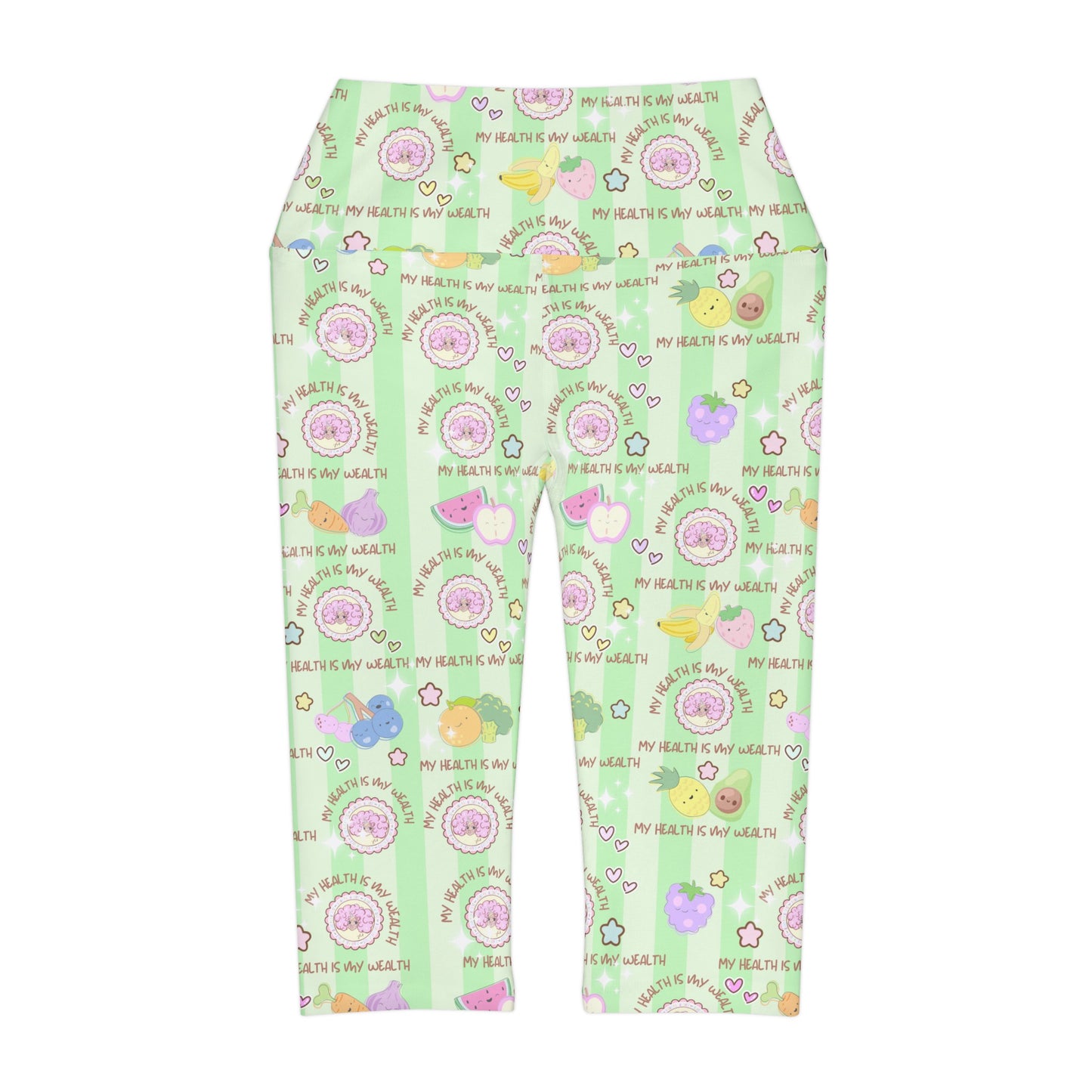 eat health Yoga Capri Leggings (AOP) health