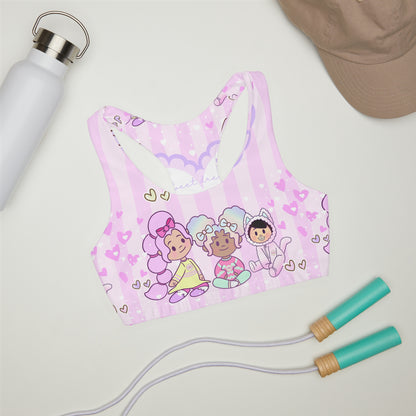 super kawaii Girls' Double Lined Seamless Sports Bra (AOP) health