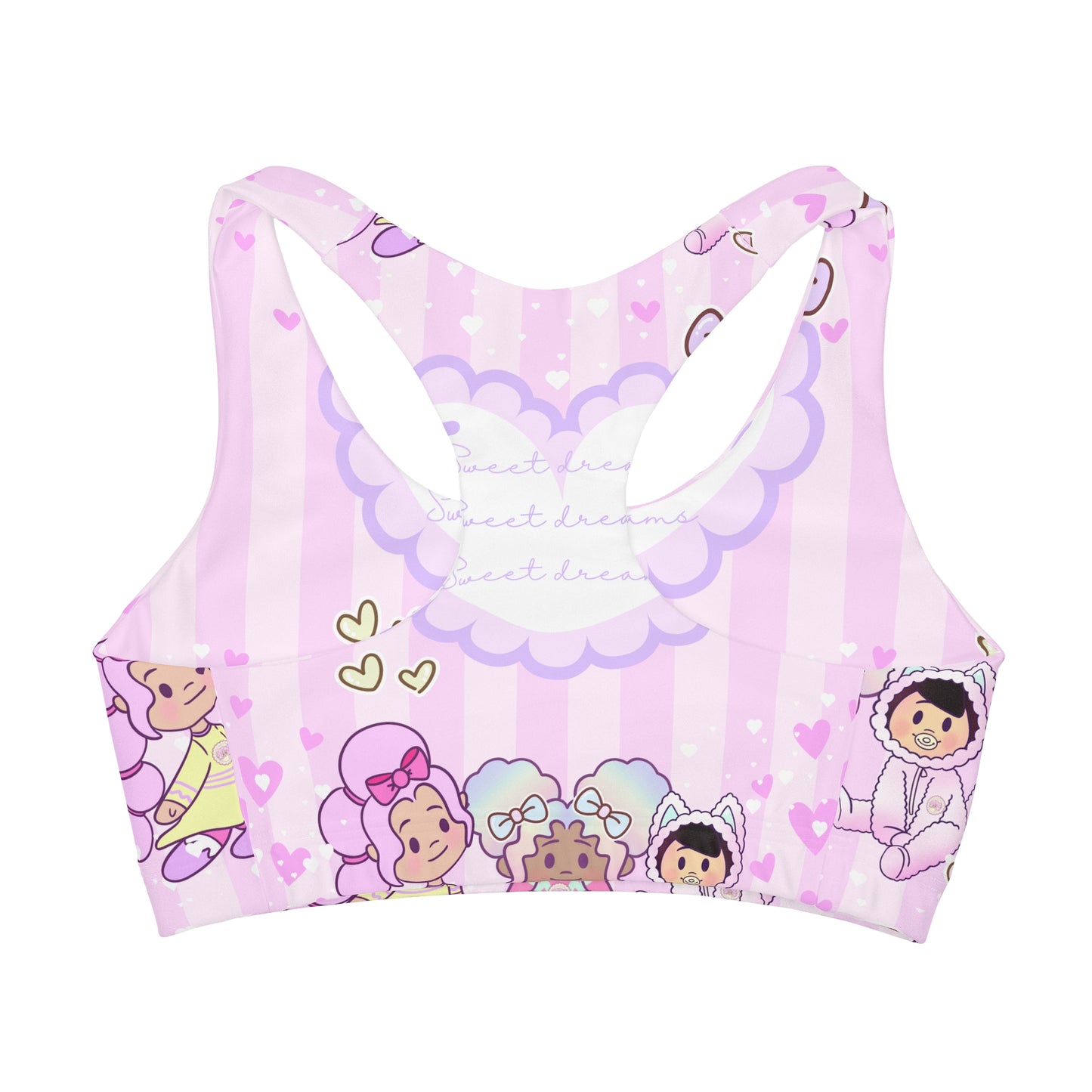 super kawaii Girls' Double Lined Seamless Sports Bra (AOP) health